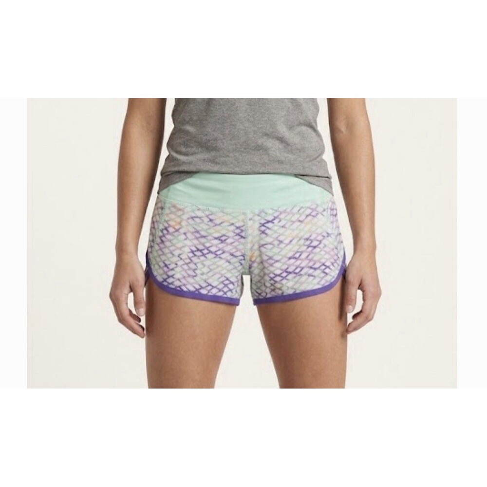 Ivivva by Lululemon Youth Speedy Brief Lined Run Shorts Blue Girl's Sz 10